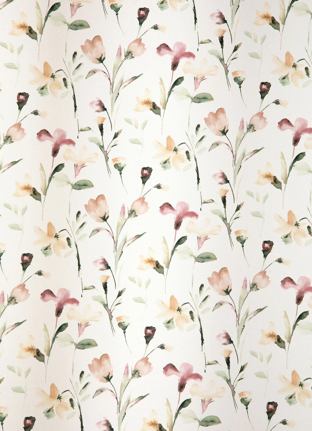 Übergardine mit Blumen-Dessin und Universalschienenband