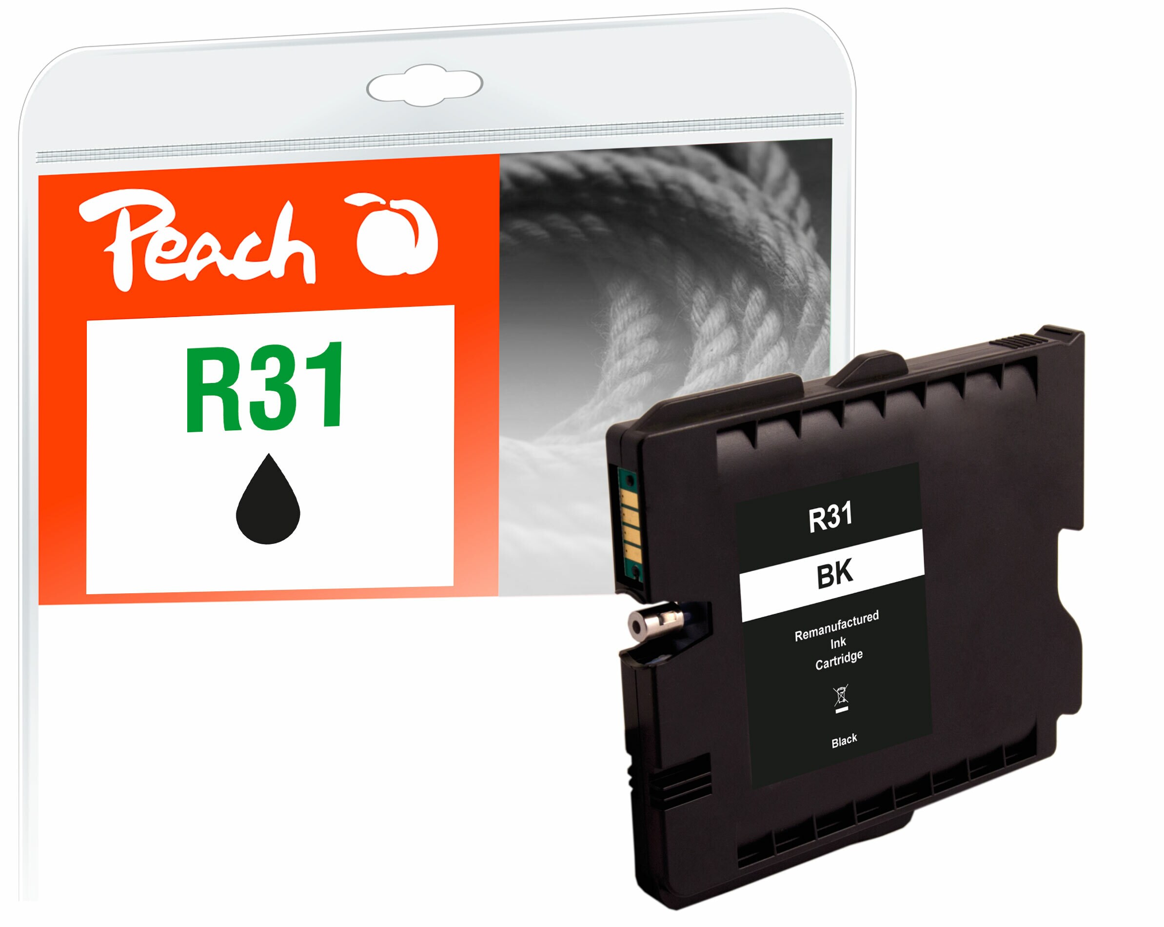 Peach R31Druckerpatrone bk ersetzt Ricoh GC31K, 405688 für z.B. Ricoh Aficio GX e 2600, Ricoh Aficio GX e 3300, Ricoh Aficio GX e 3300 n (wiederaufbereitet)