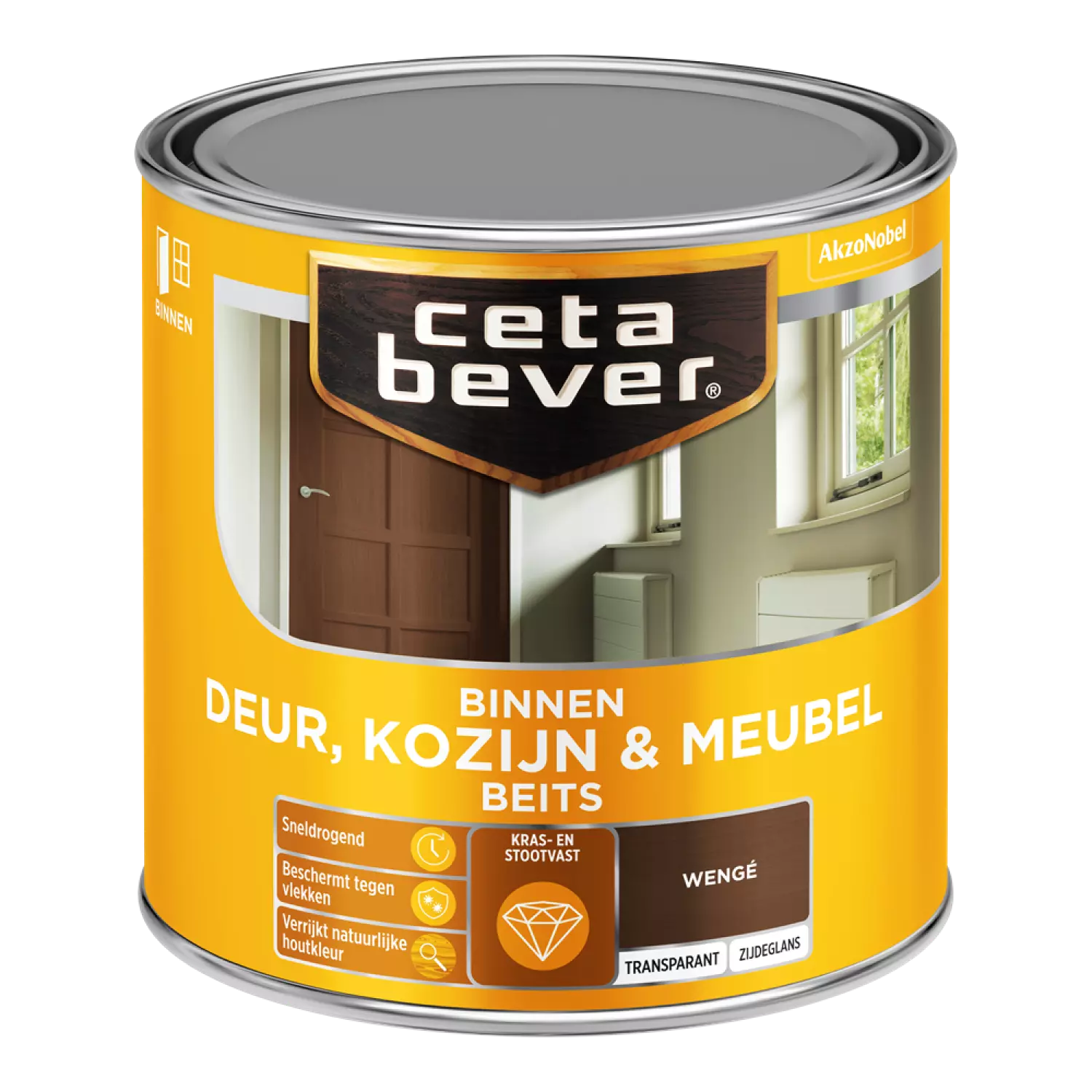 Cetabever Binnenbeits Deuren & Kozijnen Transparant Zijdeglans - Wengé - 250ml
