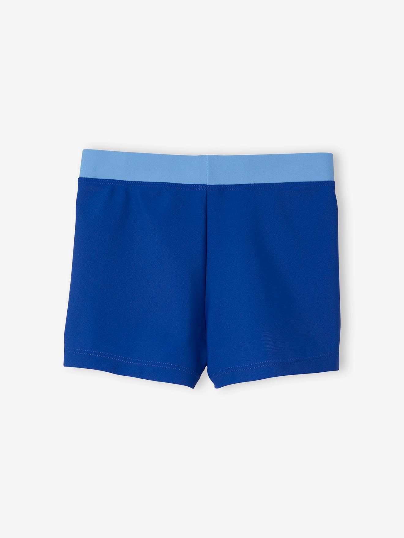 Conjunto de 2 sungas boxer estampadas para meninos, azul escuro, bicolor/multicoloridas