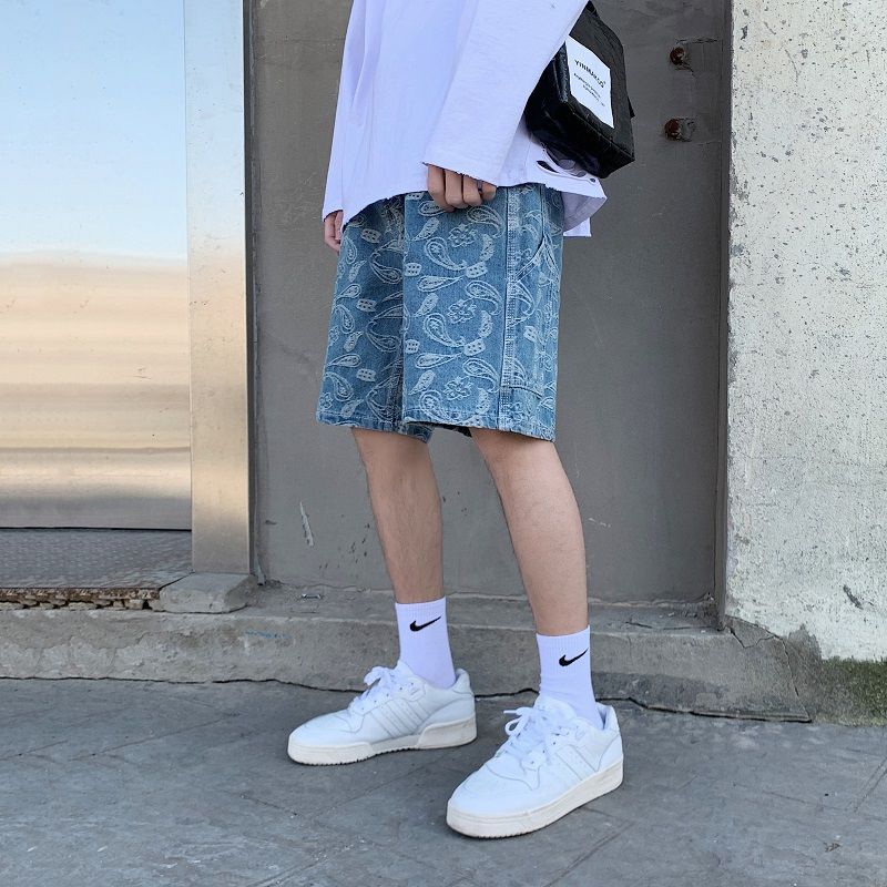 Antaeus - Bedrukte denim shorts