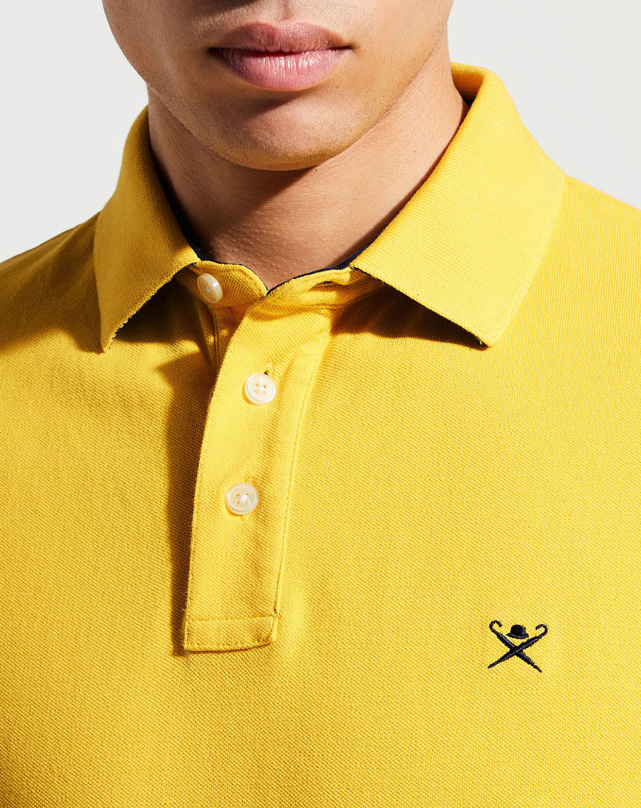 Hackett London Polo Regular Fit uni piqué jaune