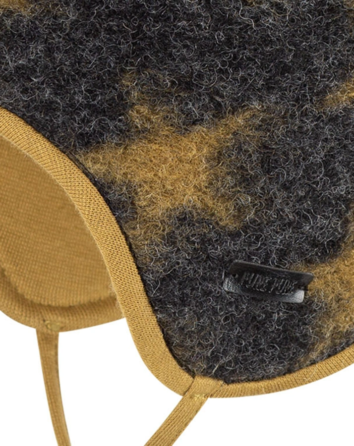 Fleece-Zipfelmütze WALK STARS mit Wolle in anthrazit/schilf