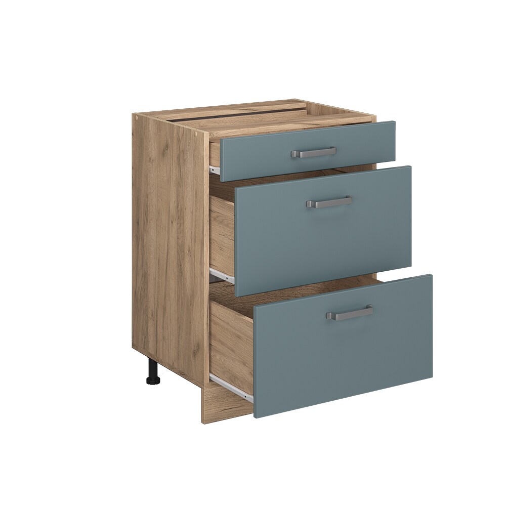 Vicco Schubladenunterschrank Küchenschrank R-Line Solid Eiche Blau Grau 60 cm modern