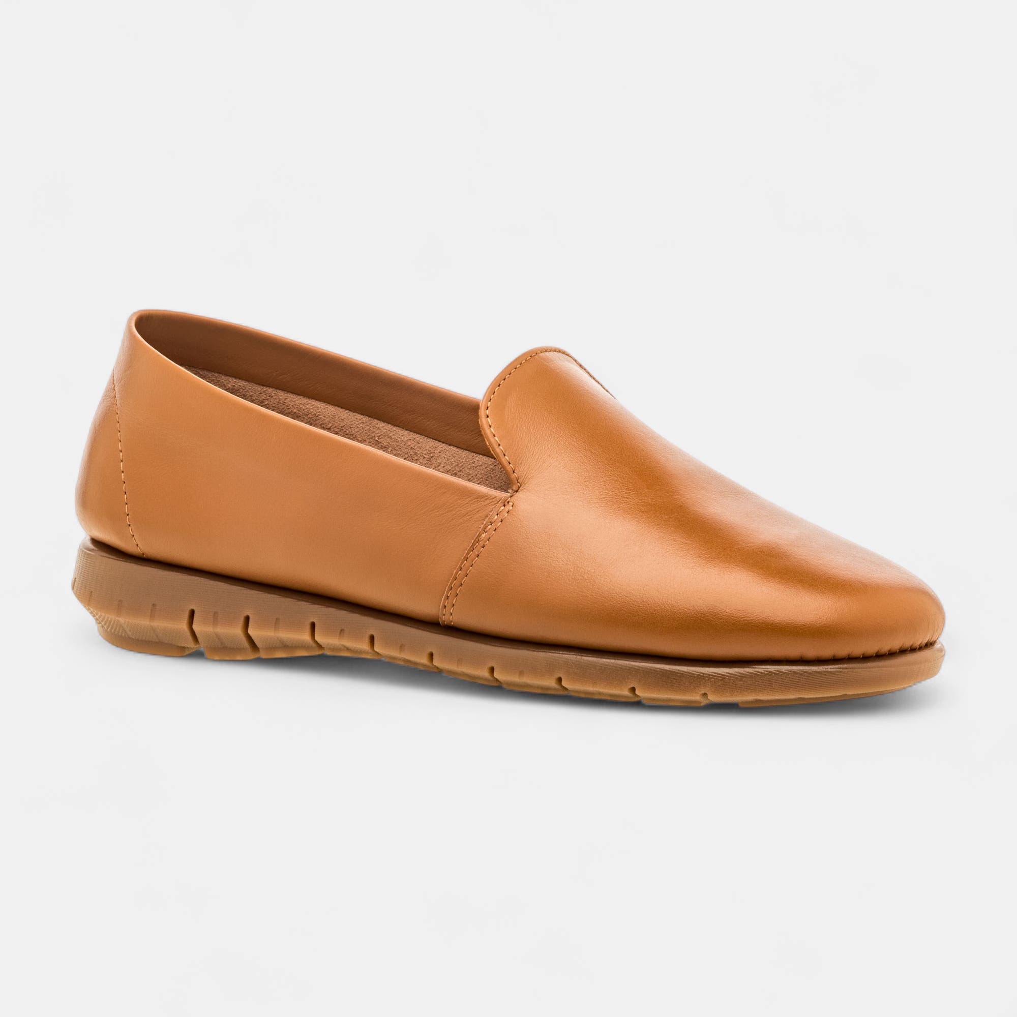 Mocassins Femme en cuir cognac