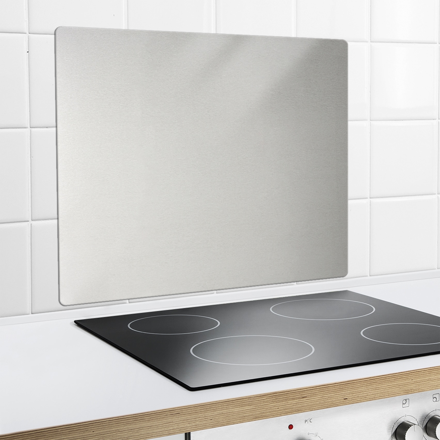 Maximex Küchenrückwand »Edelstahl« Wandblende, Spritzschutz für die Herdwand, Befestigung mit Klebepads