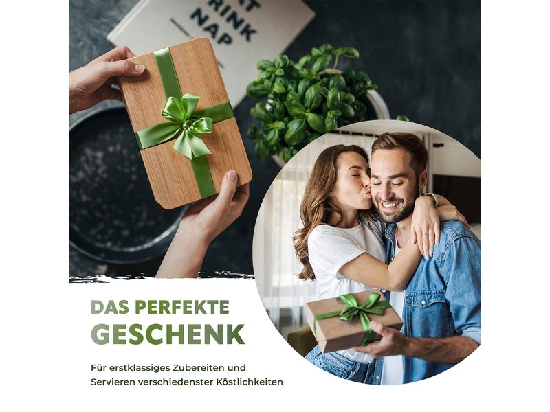 Exitoso Schneidebretter aus Bambus 14 cm  x 22 cm Praktisches 6er Set