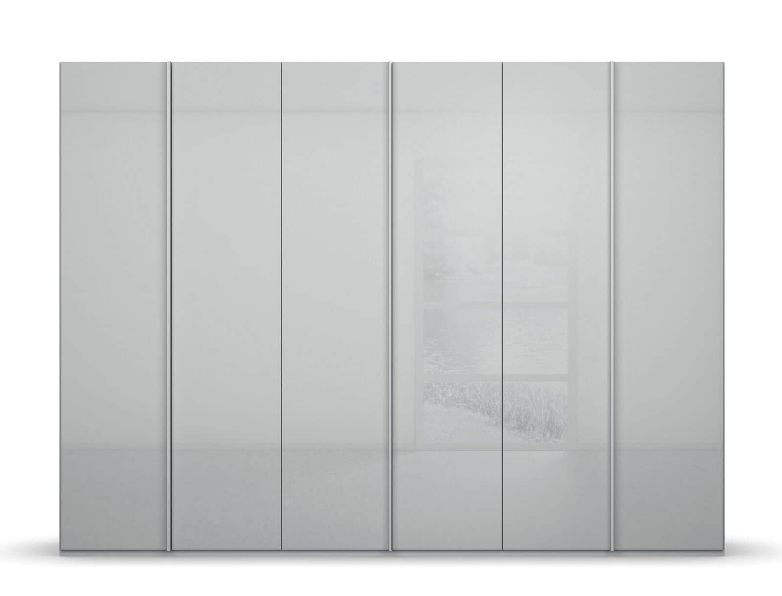 Kleiderschrank SKAT Seidengrau/ Glas Seidengrau
