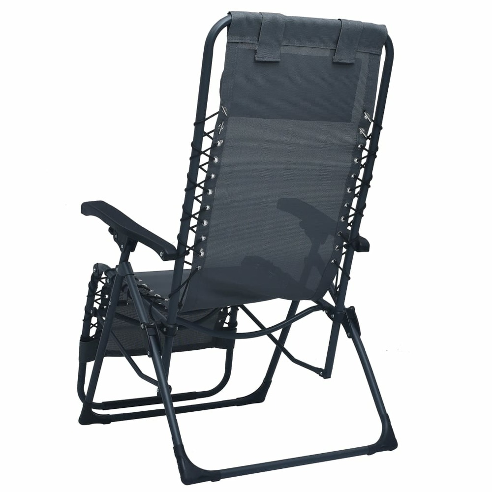 Chaise pliable de terrasse textilène gris