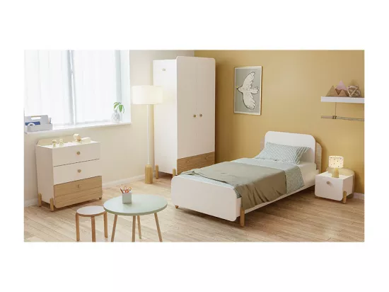 Armoire 2 portes 1 tiroir Edaj blanc