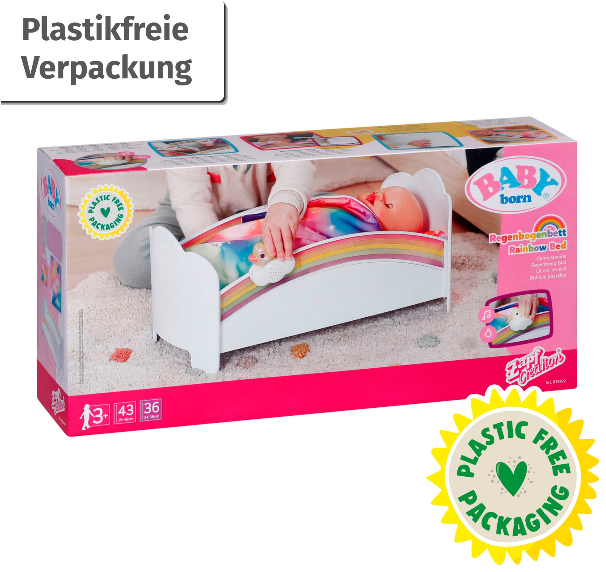 Baby Born Puppenbett »Regenbogen« mit Licht- und Soundeffekt