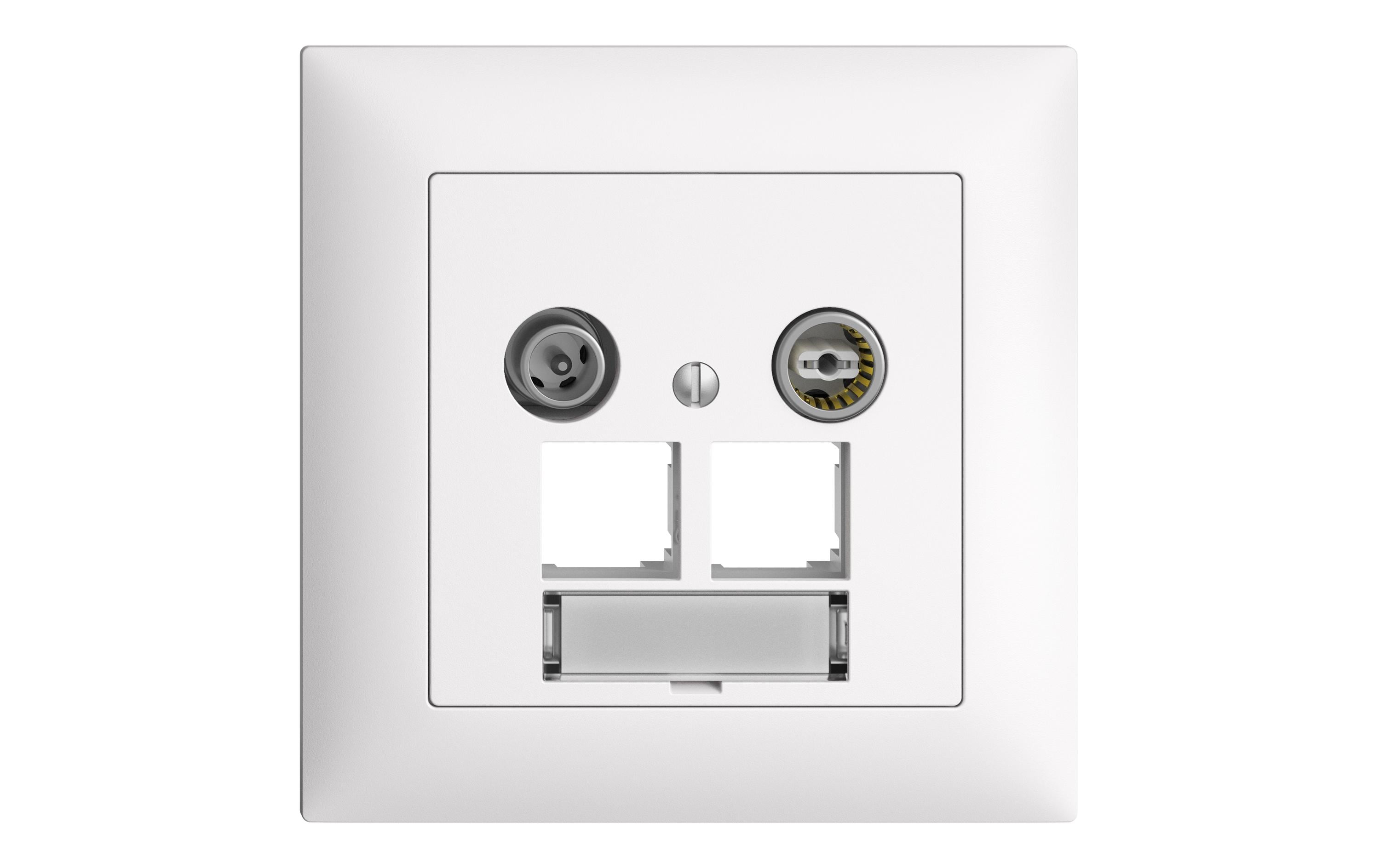 Multimedia-Dose UP 2xRJ45 11dB EASYNETKomplettset