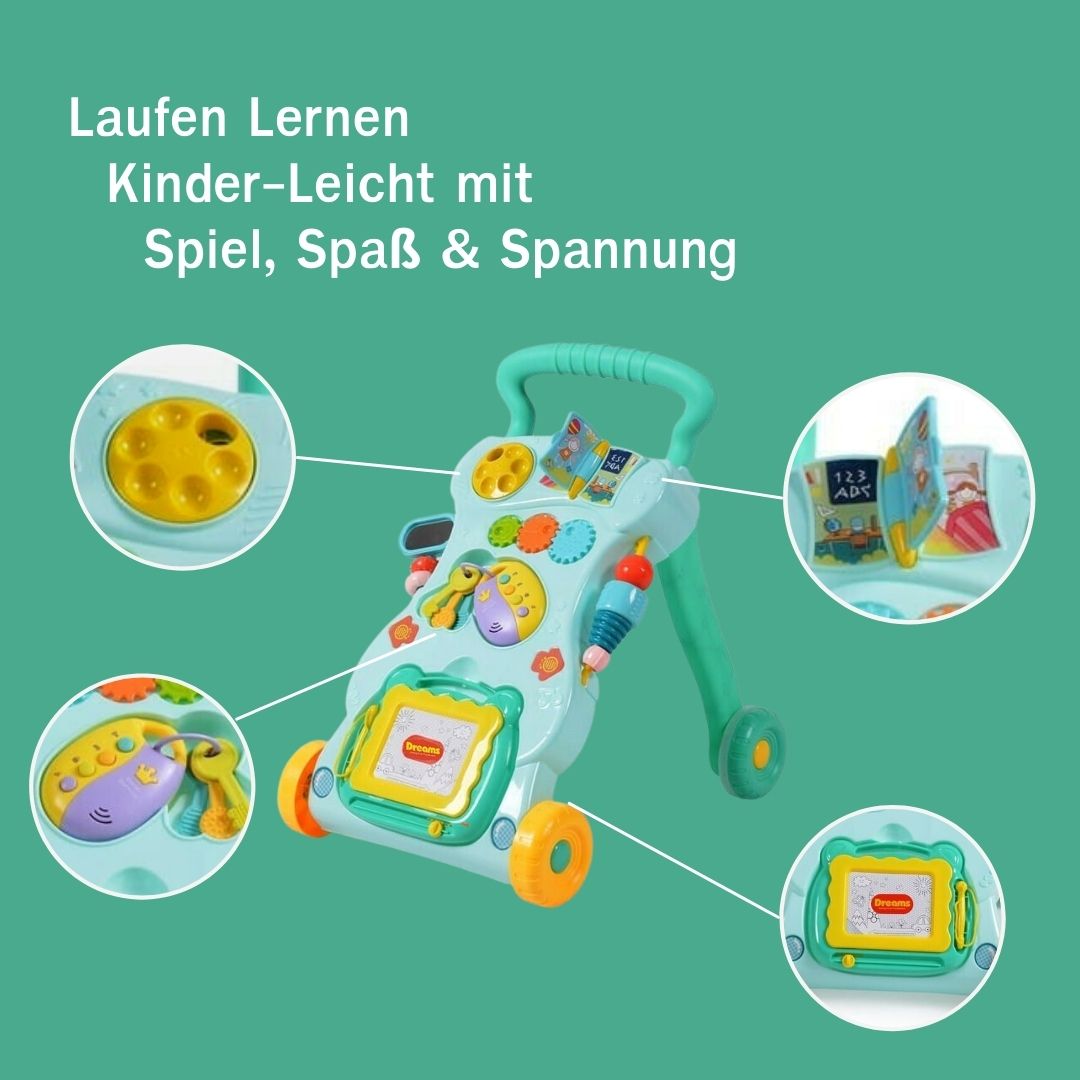 Coemo Spiel- und Laufwagen Nancy Lauflernwagen für Babys Mintgrün