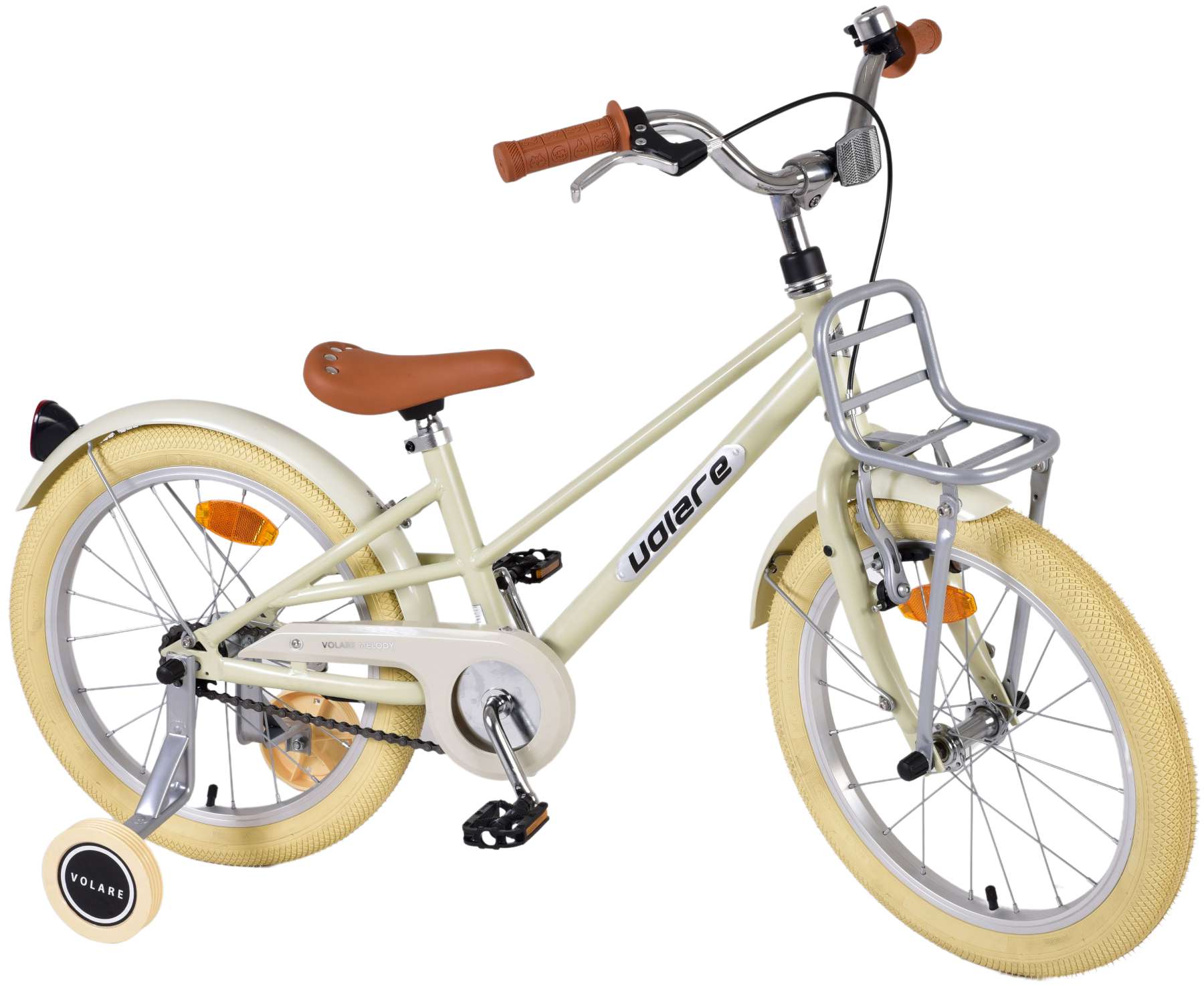 TPFSports Melody Kinderfahrrad - Mädchen - 18 Zoll - 2 Handbremsen - Beige