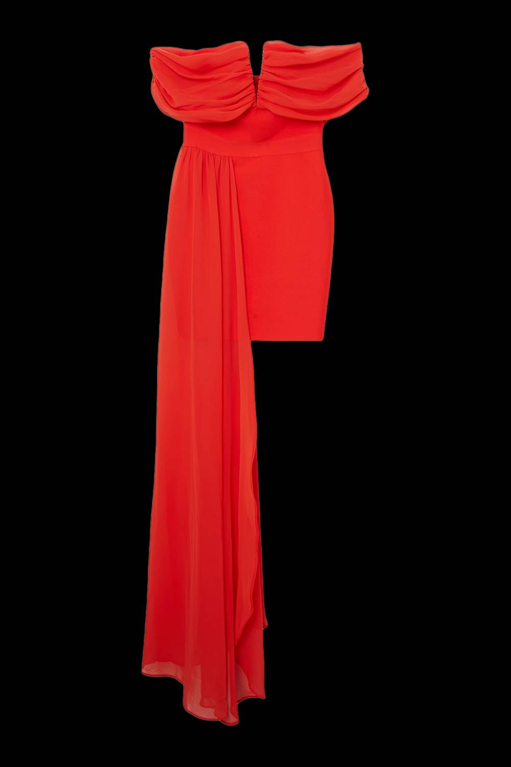 KarenMillen Robe à bande, tricotée et tissée, avec décolleté Bardot et détail de jupe