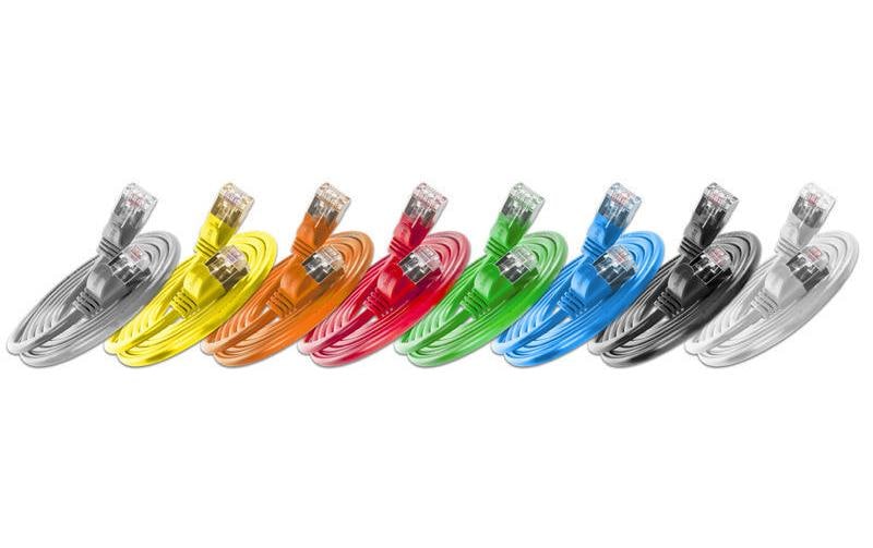 Slimpatchkabel RJ-45 - RJ-45, Cat 6, U/FTP, 1.5 m, SchwarzGeschirmtes Cat 6 Twisted-Pair-Kabel (U/FTP) mit Klinkenschutz