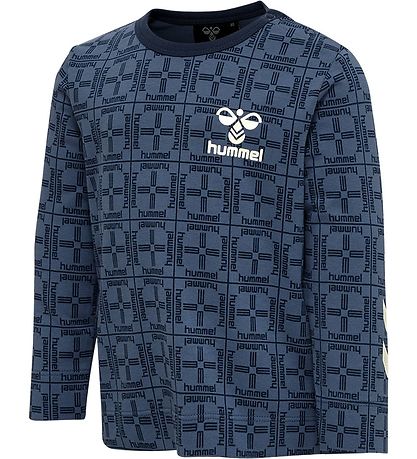 Hummel Bluse - hmlCheck T-Shirt l/æ - Blåe Horizon