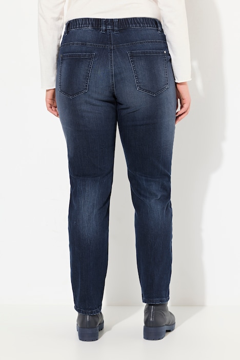 Boyfriend-Jeans, Ziernähte, weites Bein, 4-Pocket-Schnitt