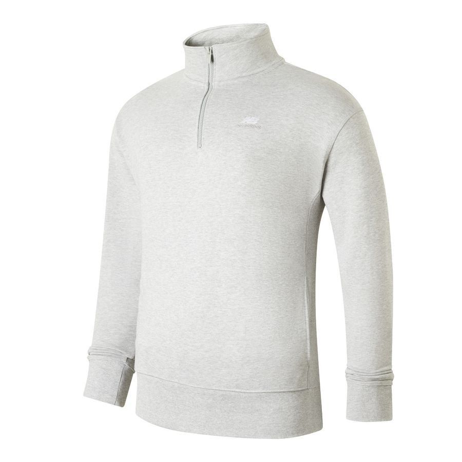 New Balance Maillot Athletics Remastered French Terry Fermeture Éclair 1/4 - Gris