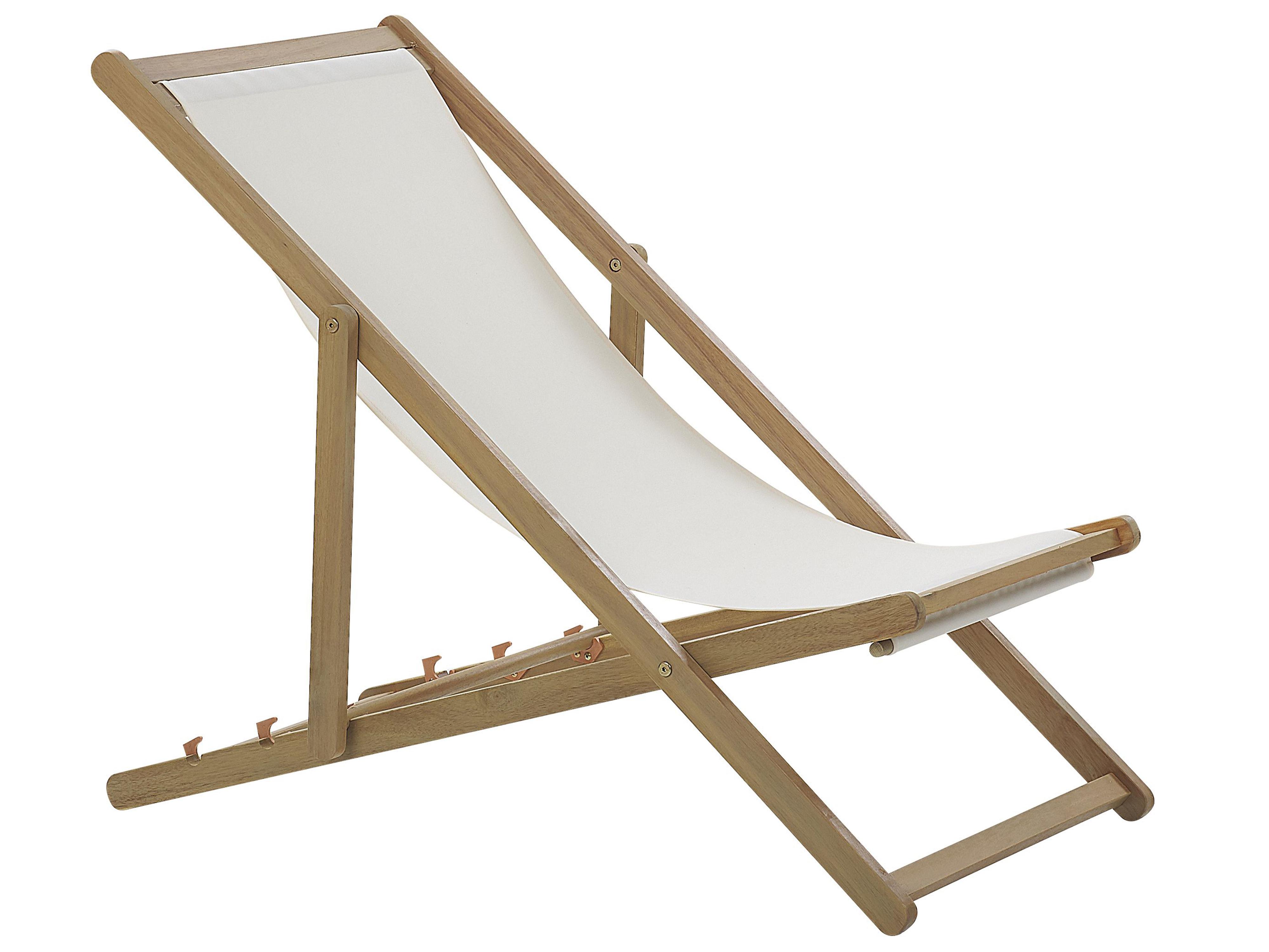 Set van 2 inklapbare ligstoelen ANZIO met vervangingshoezen Abstract motief Acaciahout Lichtbruin