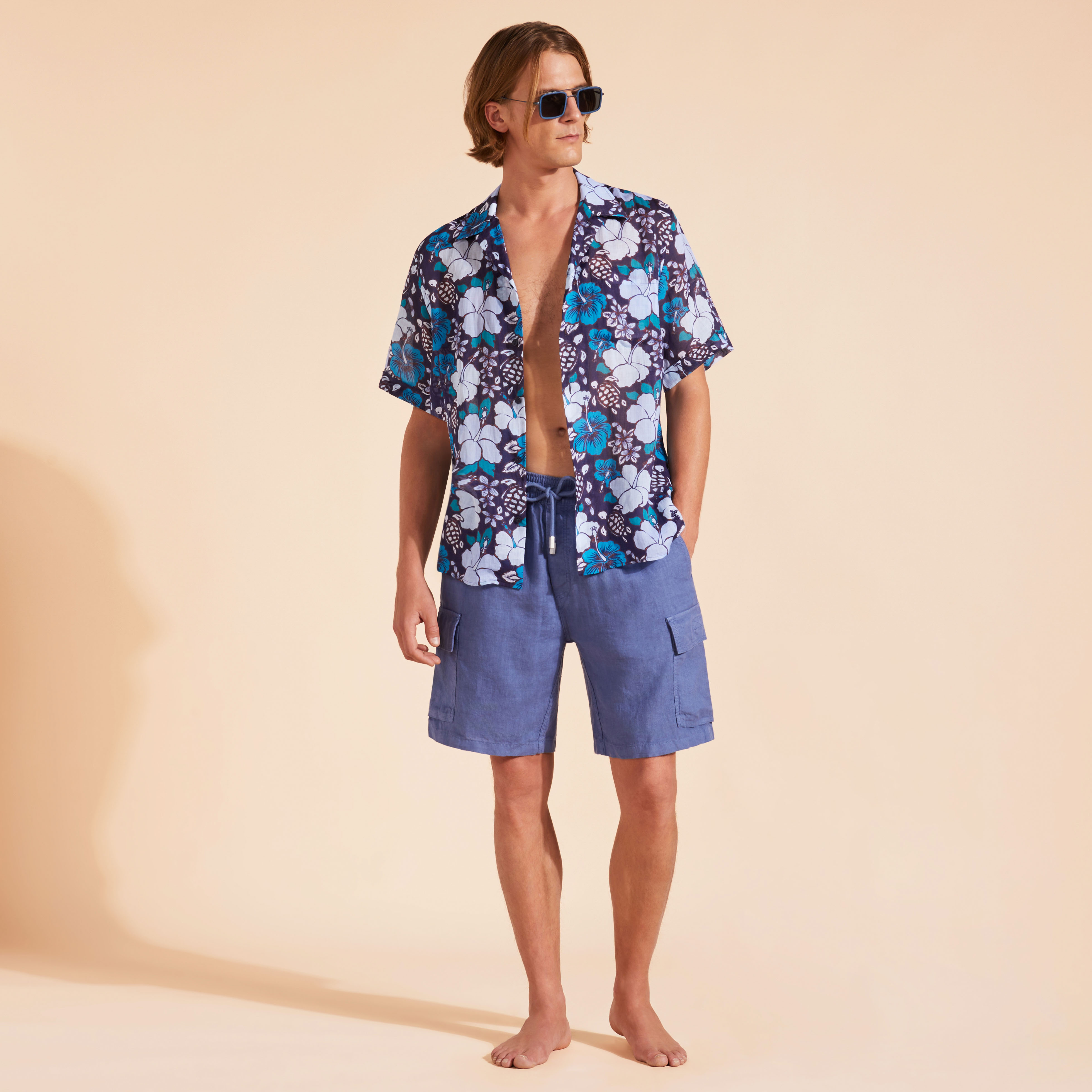 Bermuda en lin homme uni | Site Vilebrequin | BAIU3U01