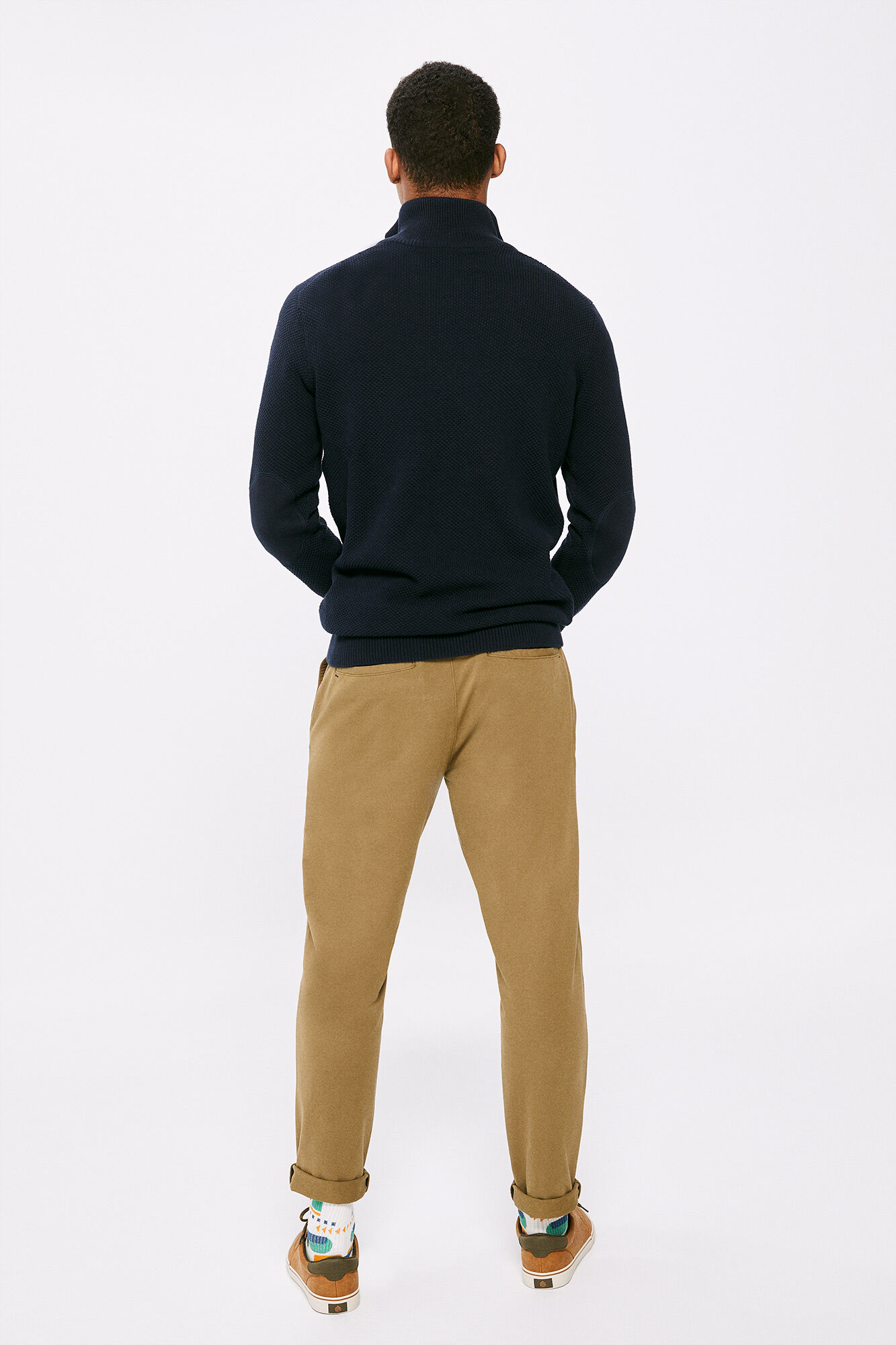 Calça chino de malha confortável - cáqui claro