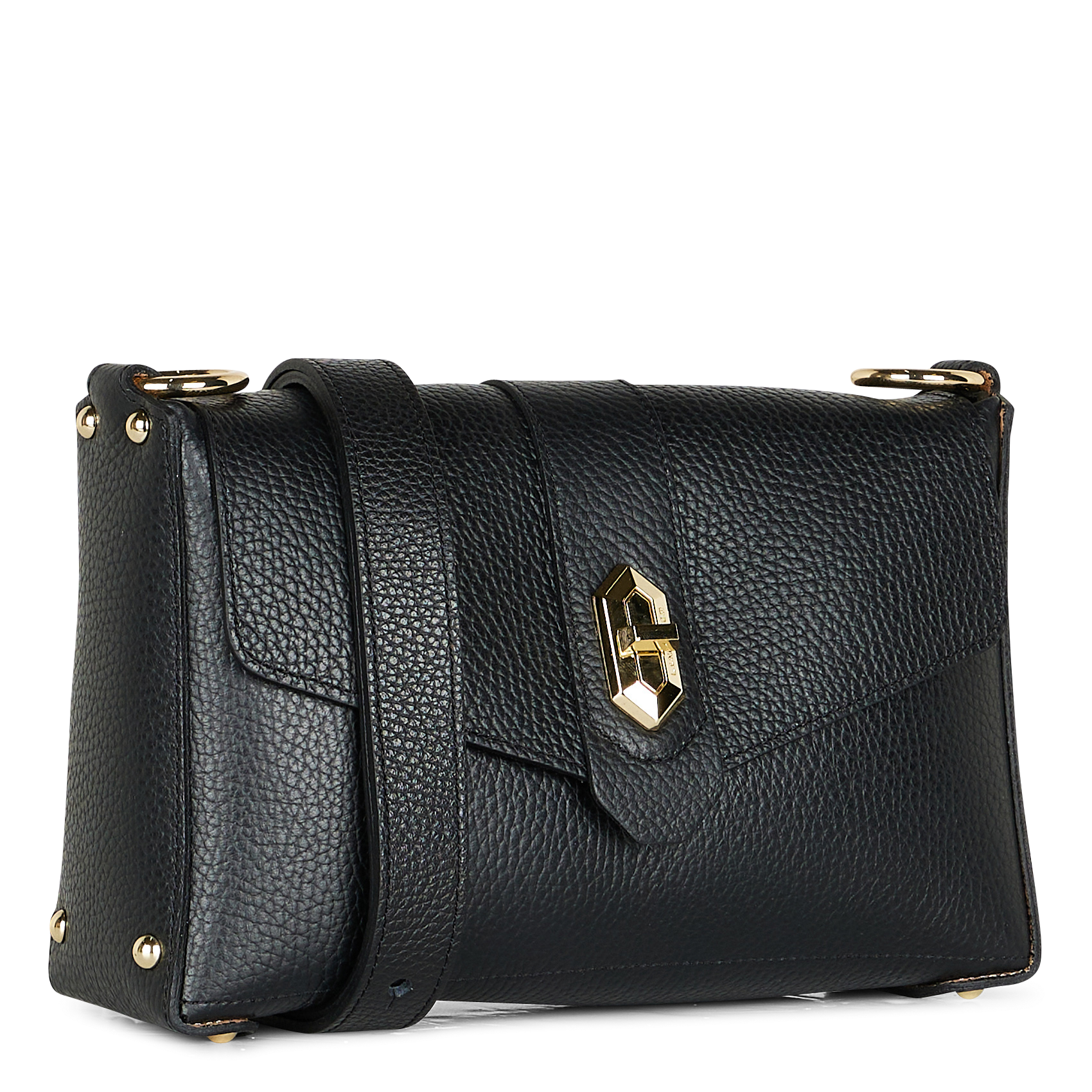 Sac bandoulière en cuir| Noir