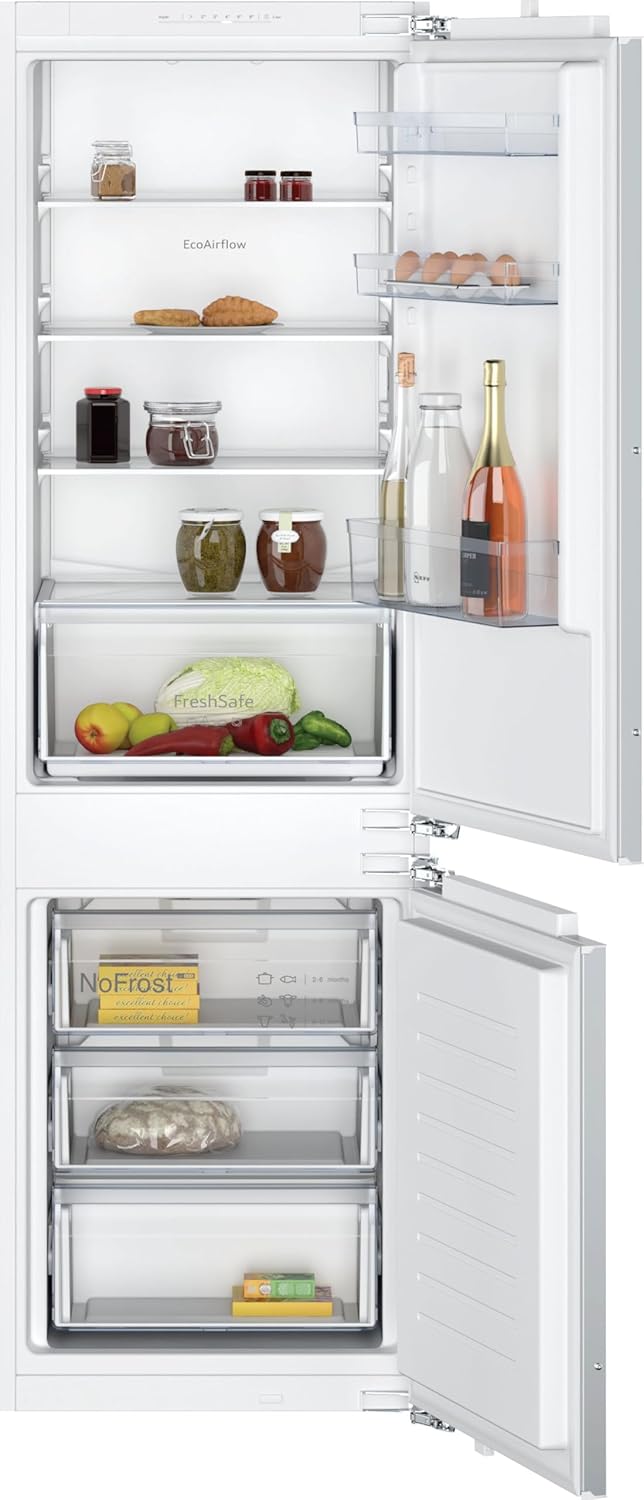 NEFF KI7861FE0, N 30, FreshSafe, Kühl-Gefrierkombination 177,2x54,1cm, Nutzinhalt gesamt: 260, 39 dB, Flachscharnier, Kühlraum: 184, Gefrierraum: 76 Nutzinhalt