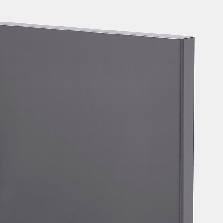 Porte de meuble de cuisine Stevia gris anthracite brillant l. 60 cm x H. 72 cm GoodHome
