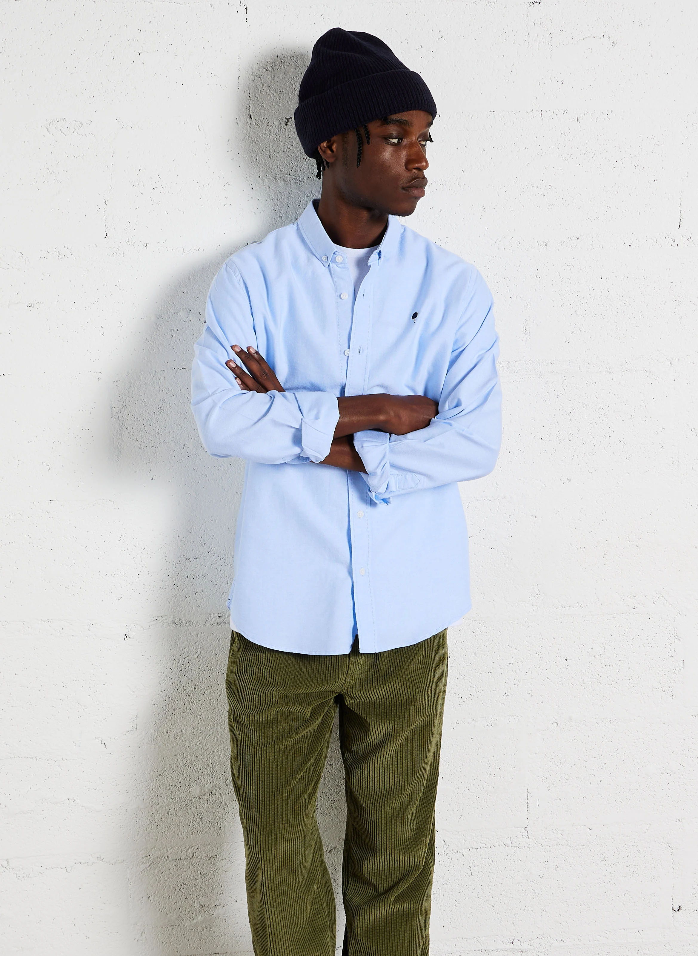 IVOY - Chemise col classique en coton | Bleu