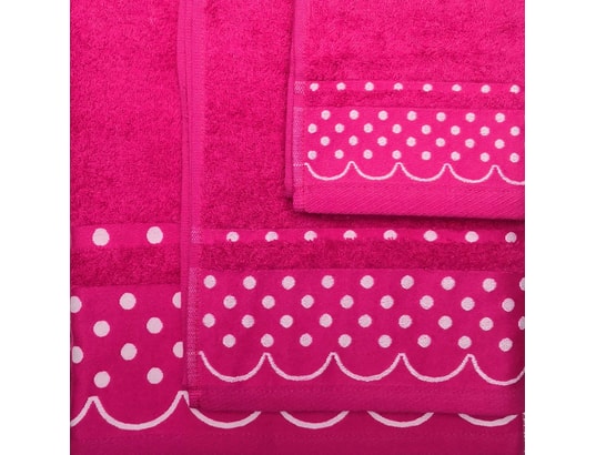 BRIEBE - Serviette de toilette Polka dots lot de 3 serviettes de bain 100 % coton éponge 4...