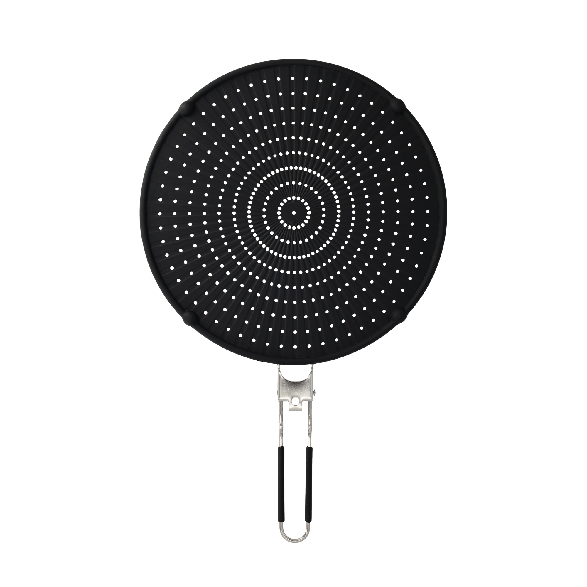(Ø32cm) Silikon Spritzschutz Pfannen Abdeckung Universal Küchen Sieb Bratpfannen Deckel - Schwarz
