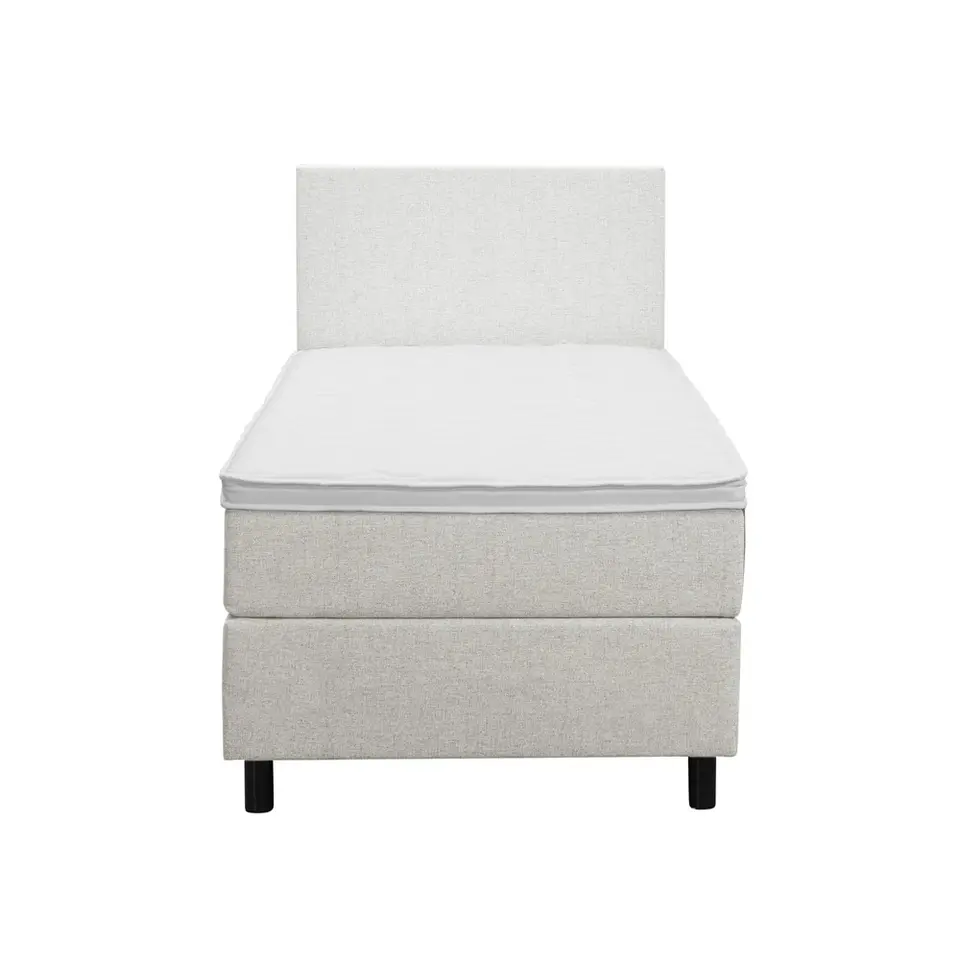 Boxspring Liv egaal - ecru - 90x200 cm - ronde poot
