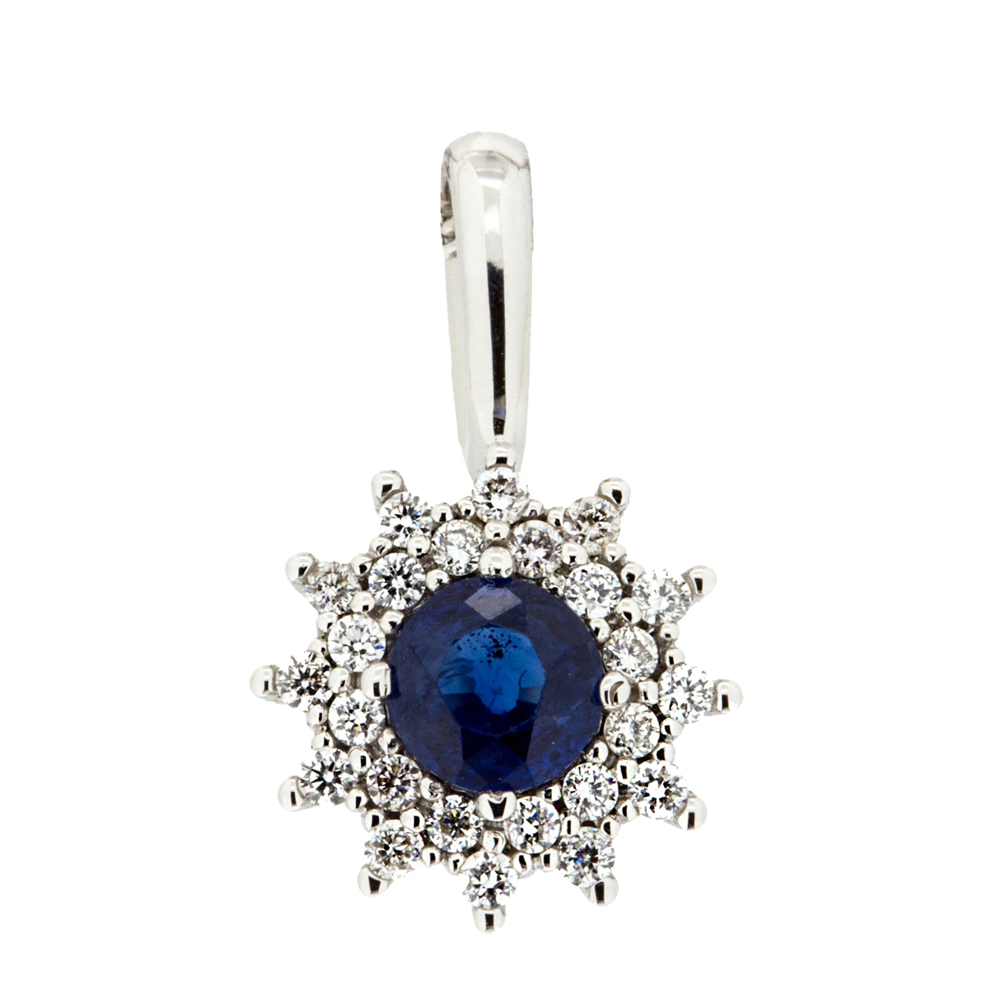 Orolino Anhänger 585 Gold mit 24x Brillant zus. 0,18ct. + Safir blau 0,42ct.