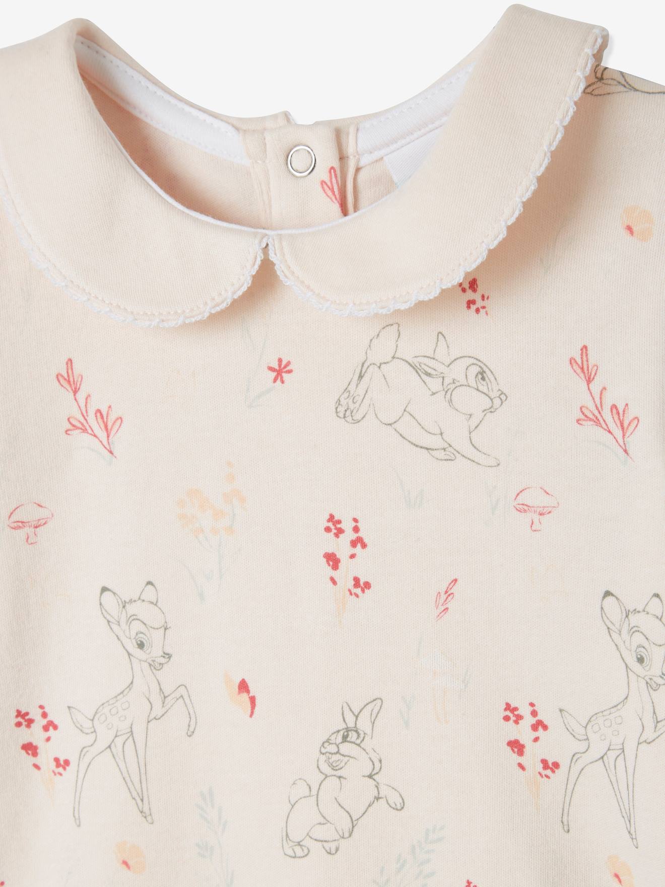 Pacote com 2 bodies DS Bambi® para bebês, manga longa, rosa claro liso.