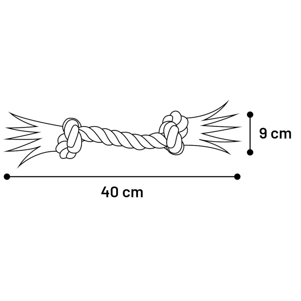 Jouet corde avec 2 nœuds bleu ø 9 cm x 40 cm xl pour chien