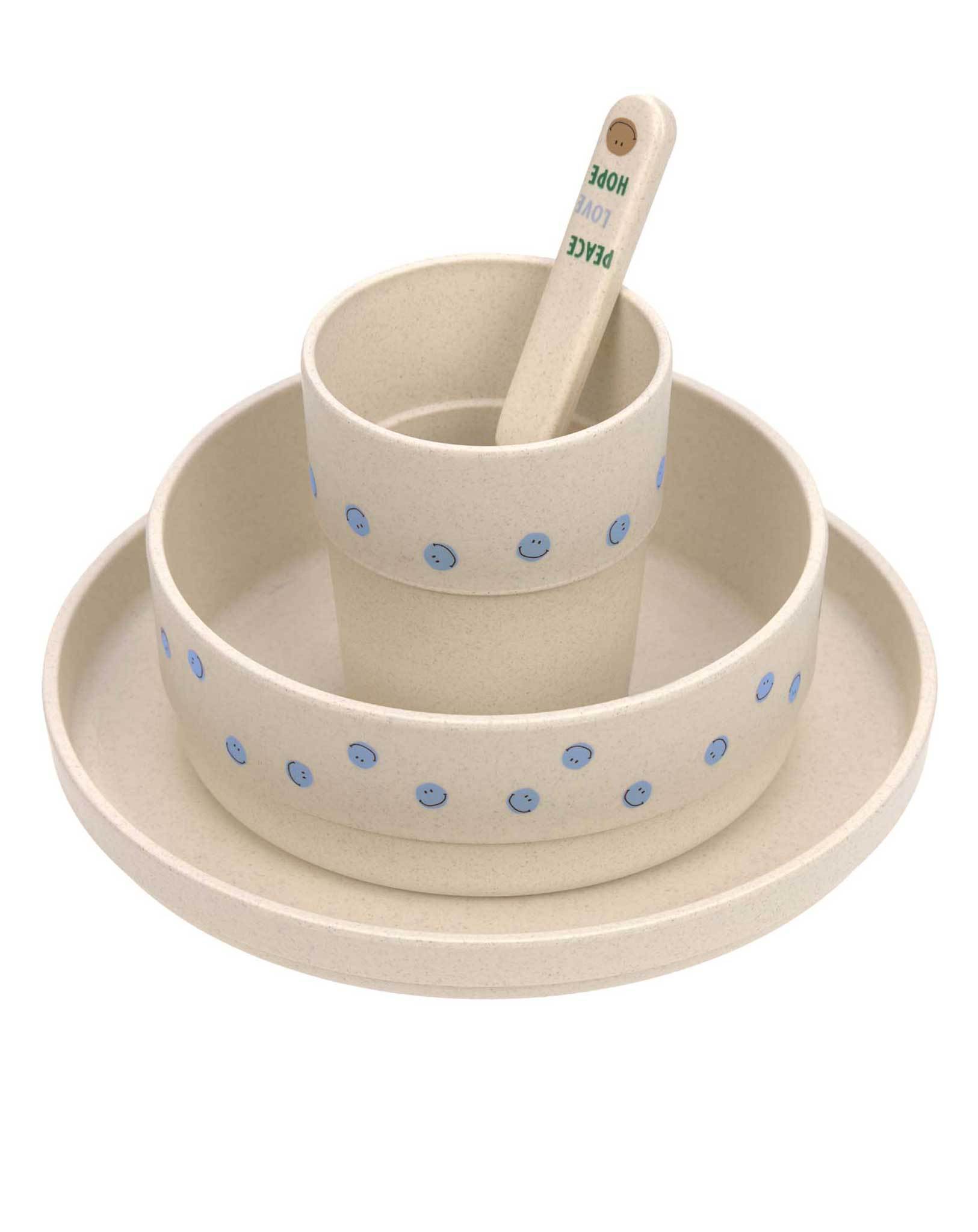 Geschirr-Set HAPPY RASCALS SMILE 4-teilig in sky blue