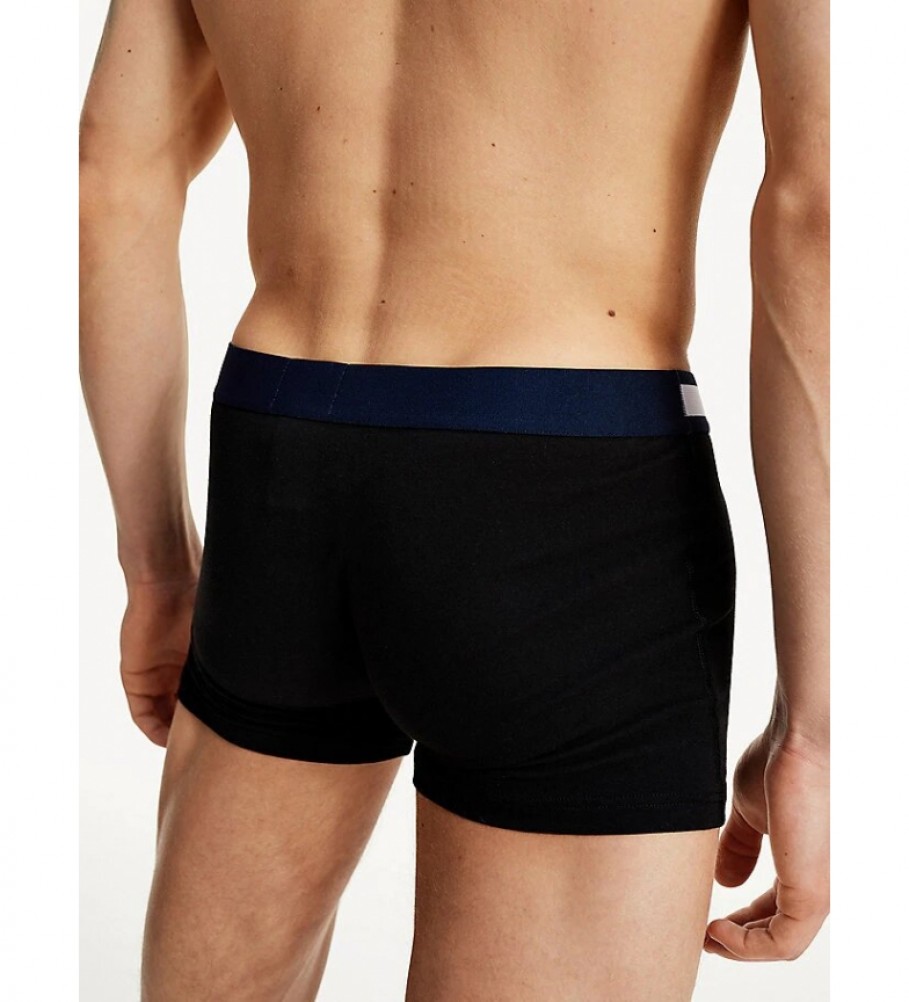 Conjunto de 3 cuecas boxer pretas Tommy Hilfiger