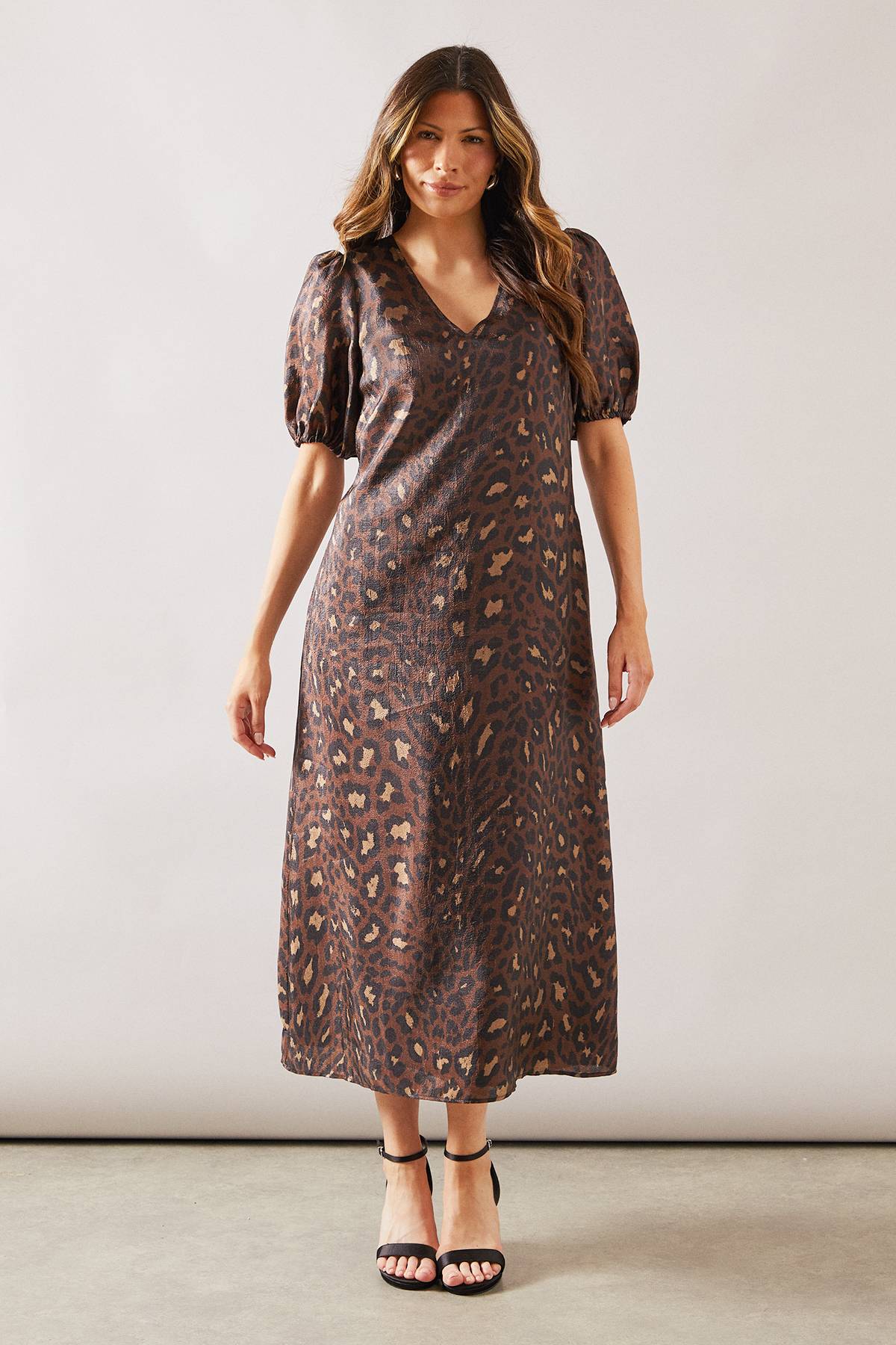 Wallis Robe Midaxi en Organza à Imprimé Léopard avec Poches