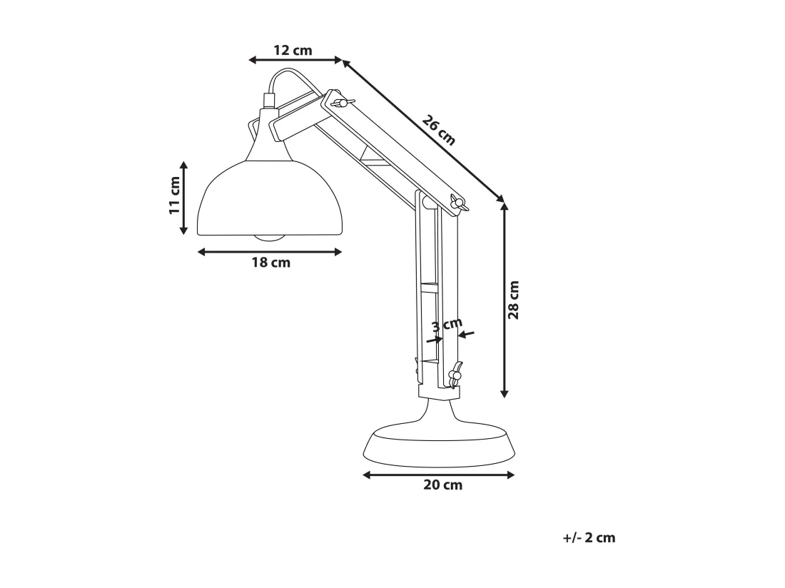 Lampe de bureau SALADO Réglable Bois Blanc