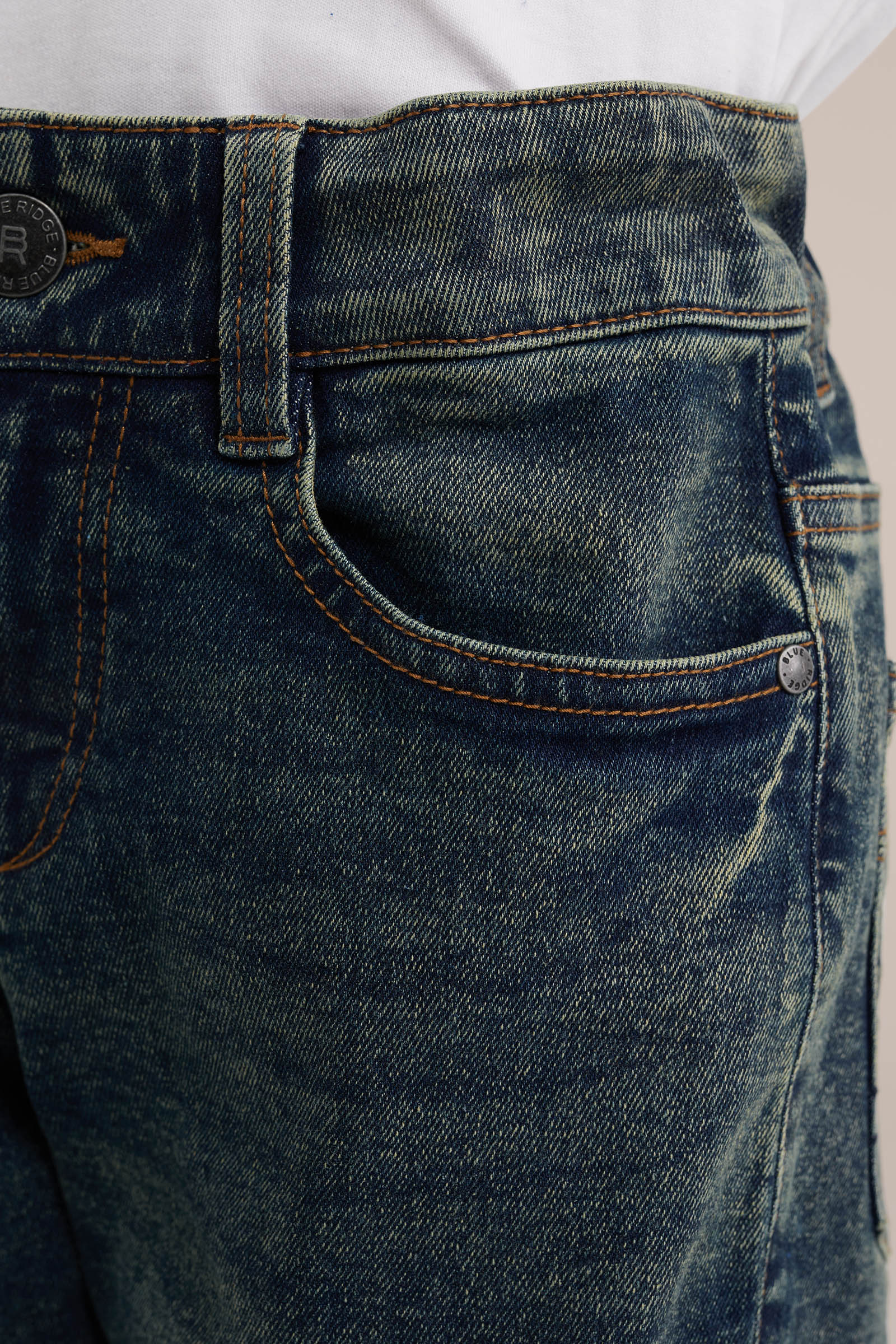 Jongens slim fit jeans met stretch Blue Ridge Donkerblauw