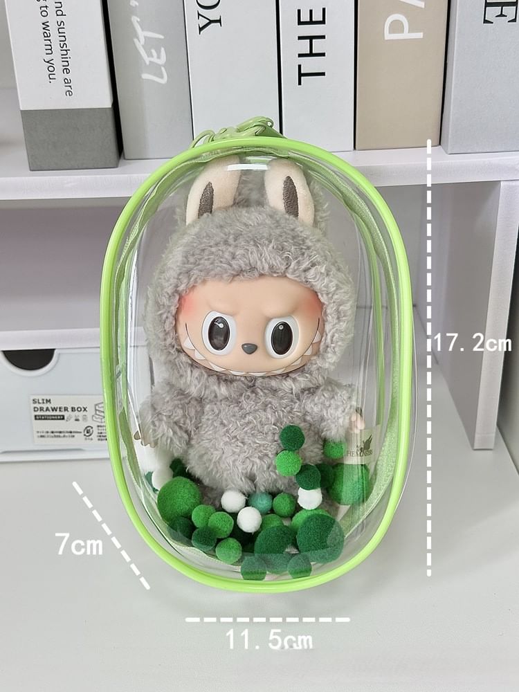 Doowex - Transparante PVC-tas met pompon en figuurdisplay (verschillende ontwerpen)