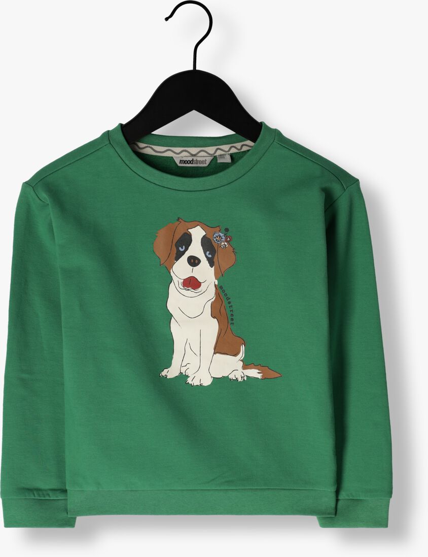MOODSTREET groene moodstreet sweater chest print sweater