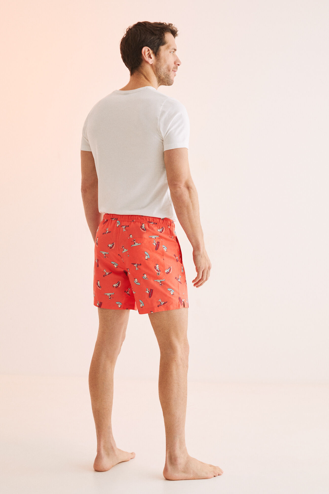 Sunga masculina vermelha com estampa do Snoopy