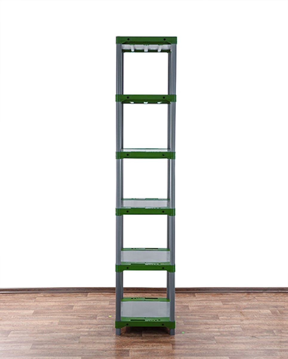 PROREGAL Plastic Plank Big Grey Bear Extra Hoog HxBxD 220 x 60 x 46 cm Plank Draagvermogen 160 kg Grijs/Groen