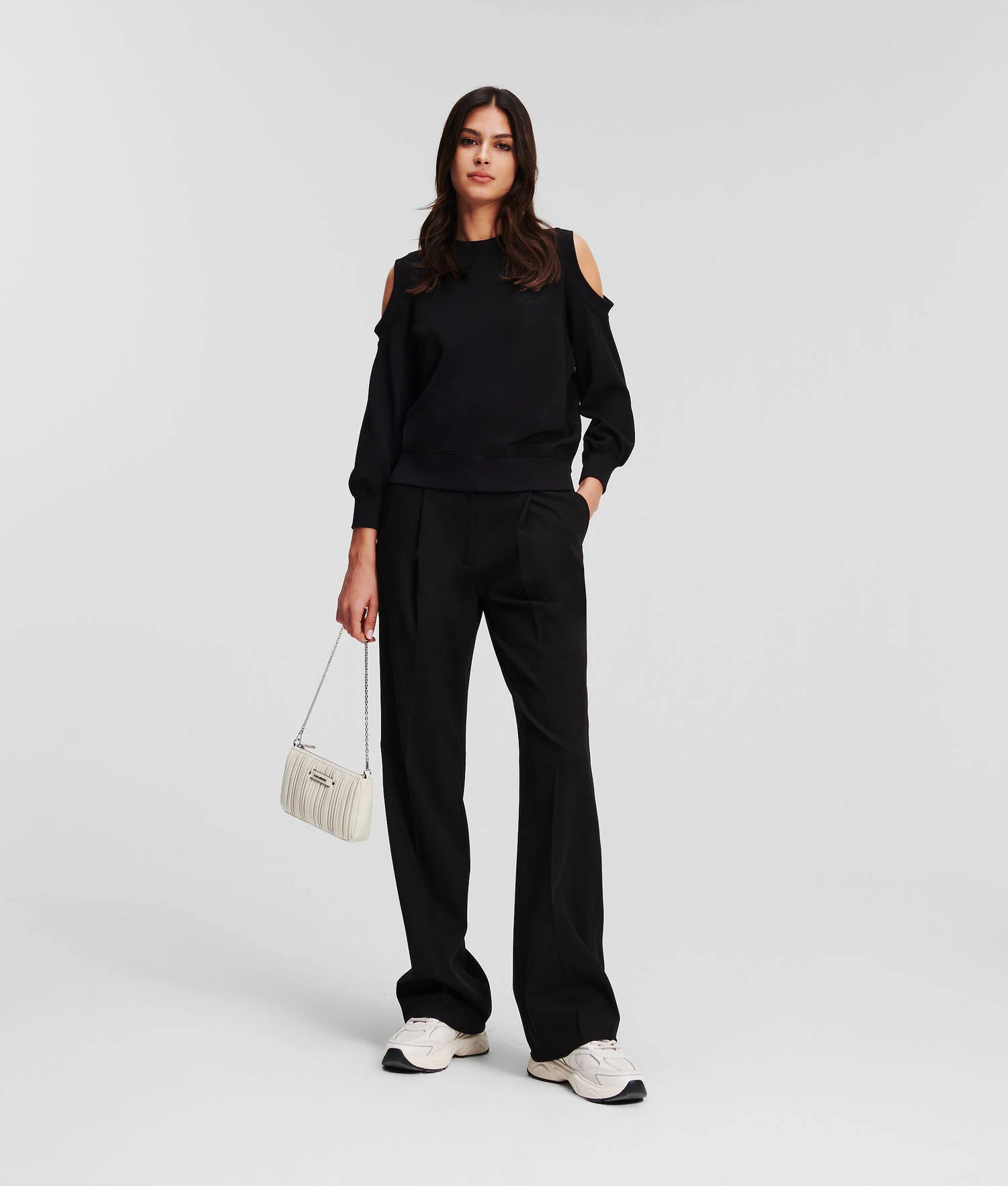 SWEAT-SHIRT AVEC DÉCOUPES EN MODAL MÉLANGÉ