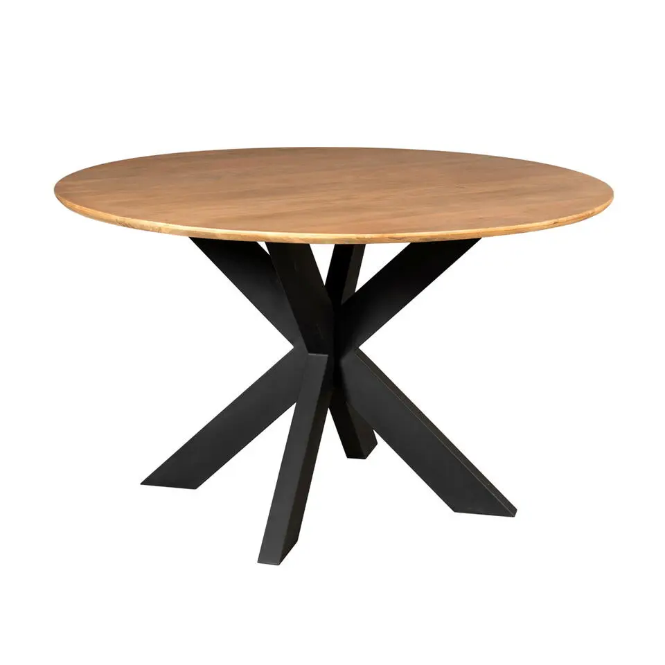 Eettafel Rond Naturel Hout - 130x130x76cm - Madison
