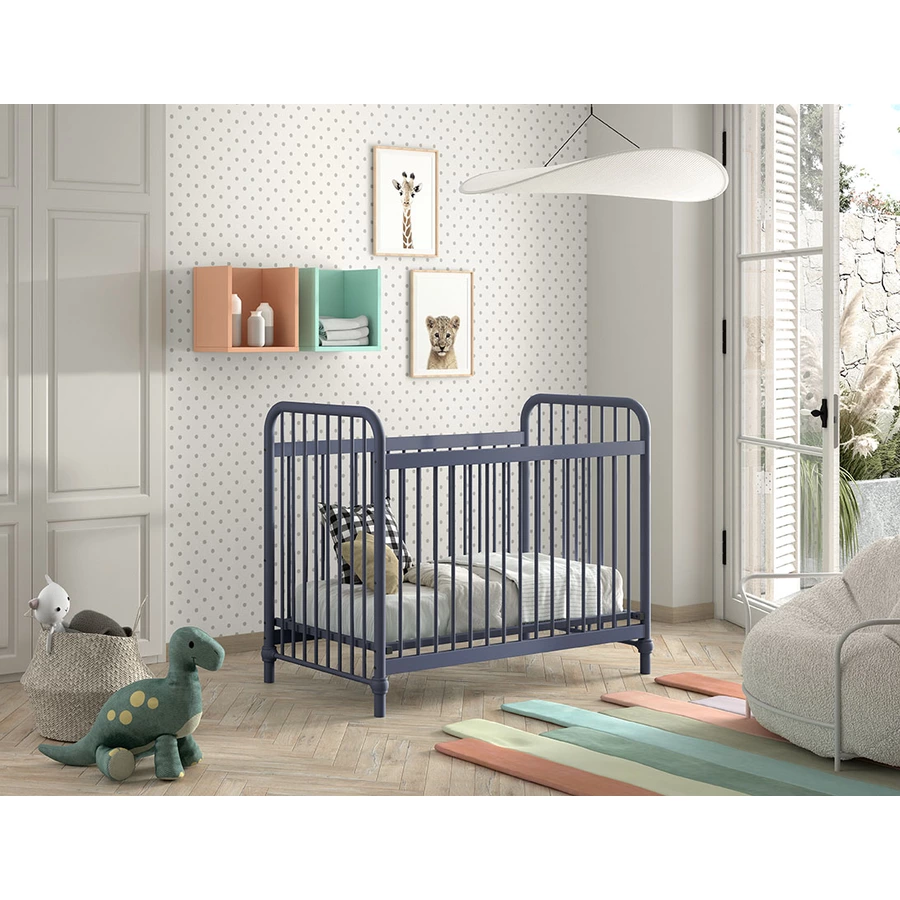 VIPACK Babybett BRONXX 60 x 120 cm Denim blau matt