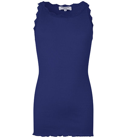 Rosemunde Top - Beatha -  Rib - Sodalite Blue m. Blonder