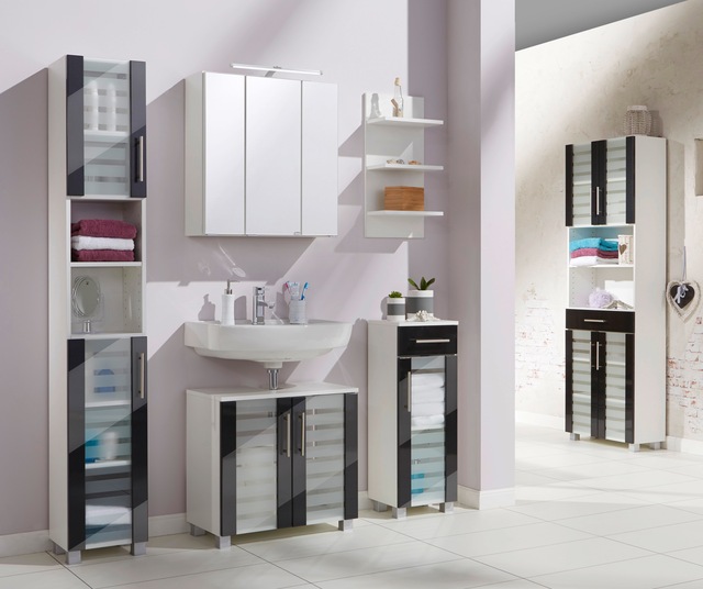 welltime Midischrank »Jaca« Breite 30 cm, mit MDF Hochglanz-Fronten
